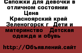 Сапожки для девочки в отличном состоянии › Цена ­ 700 - Красноярский край, Зеленогорск г. Дети и материнство » Детская одежда и обувь   